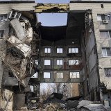 Un immeuble de cinq étages a été "détruit" par la frappe russe, selon les autorités locales ukrainiennes (image d'illustration).
